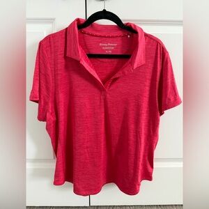 Tommy Bahama Women's Red Short Sleeve Polo